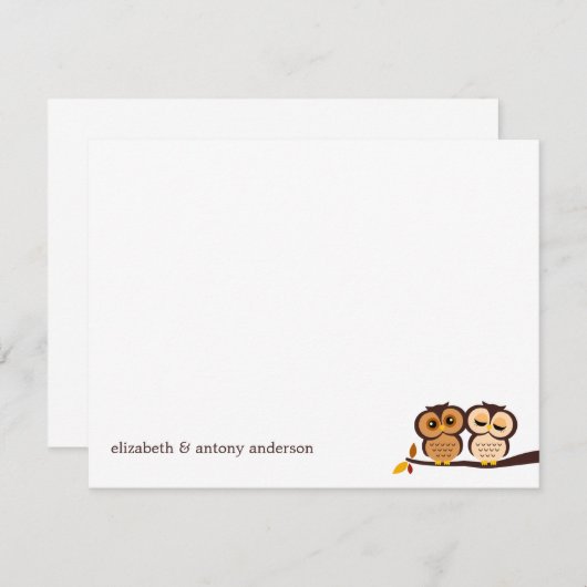 Autumn Thgerespecteerde Owls Wedding Hartelijk dan (Voorkant / Achterkant)