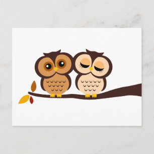 Autumn Thgerespecteerde Owls Wedding RSVP Uitnodiging Briefkaart