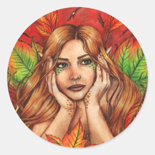 Autumn Thoughts-Sticker Ronde Sticker (Voorkant)