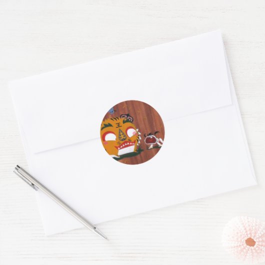 Autumn Tiger Ronde Sticker (Envelop)