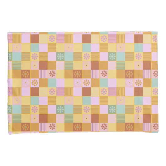 Autumn tones quilt blocks kussensloop (Voorkant-Rechts)