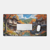 Autumn Town - Studio Ghibli Geïnspireerd Bureaumat (Keyboard & Muis)