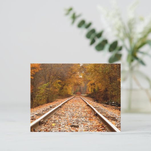 Autumn Tracks briefkaart (Staand voorkant)