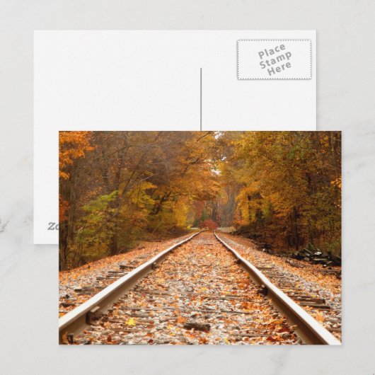 Autumn Tracks briefkaart (Voorkant / Achterkant)