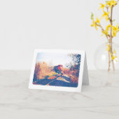 Autumn Train Watercolour Design Notecard Kaart (Gele Bloem)