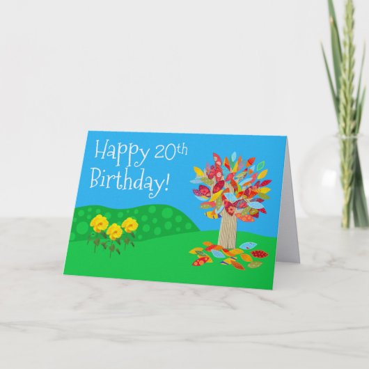 Autumn tree 20th birthday card new by Jo Images Kaart (Voorkant)