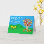 Autumn tree 90th birthday card new by Jo Images Kaart (Gele Bloem)