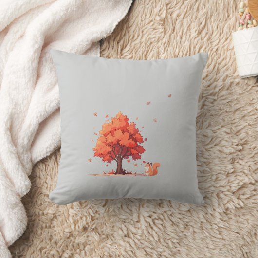 Autumn Tree and Squirrel  Kussen (Deken)