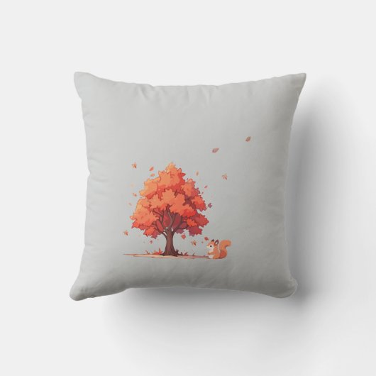 Autumn Tree and Squirrel  Kussen (Achterkant)