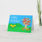 Autumn tree birthday card new by Jo Images Kaart (Voorkant)