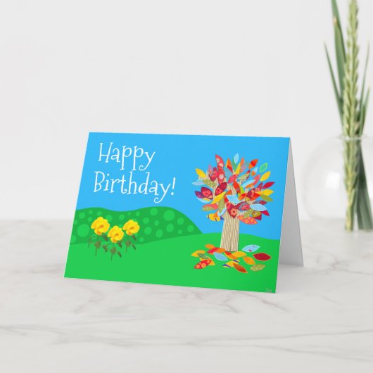 Autumn tree birthday card new by Jo Images Kaart (Voorkant)