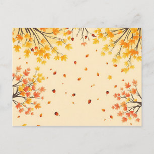 Autumn Tree Canopies Waterverf op Soft Ochre Briefkaart