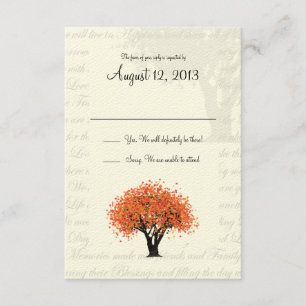 Autumn Tree Dancing Blooms Reactie RSVP Kaartje