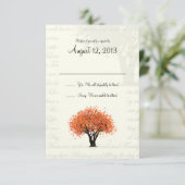 Autumn Tree Dancing Blooms Reactie RSVP Kaartje (Staand voorkant)