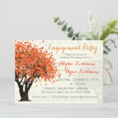 Autumn Tree Engagement Party Kaart (Staand voorkant)