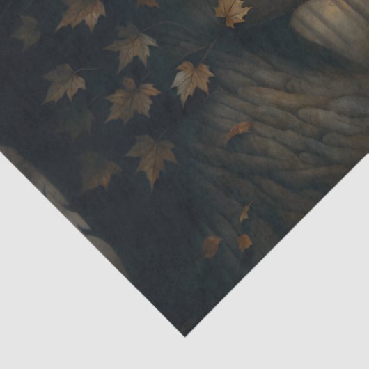 Autumn Tree Face Surreal Decoupage Tissuepapier (Detail)