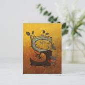 Autumn Tree Monogram S Briefkaart (Staand voorkant)