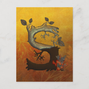 Autumn Tree Monogram S Briefkaart