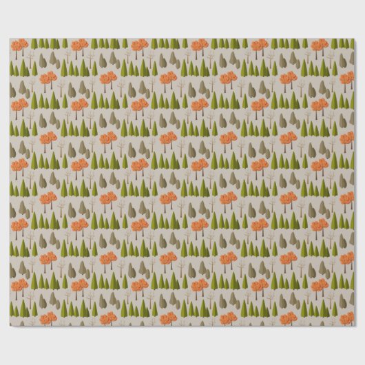 Autumn Tree Pattern Wrapping Paper Cadeaupapier (Vlak)