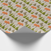 Autumn Tree Pattern Wrapping Paper Cadeaupapier (Hoek)