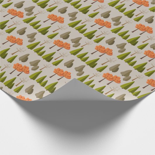 Autumn Tree Pattern Wrapping Paper Cadeaupapier (Hoek)