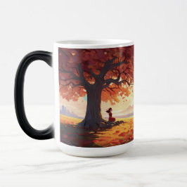 Autumn Tree Prayer Girl Magische Mok