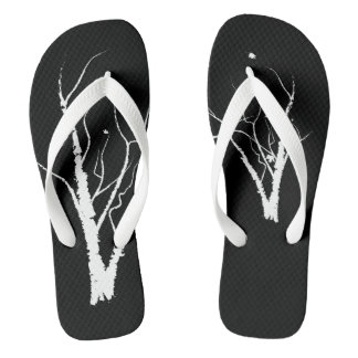 Autumn Tree Sandalen zwart en wit Teenslippers
