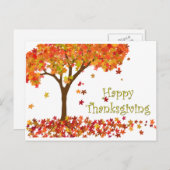 Autumn Tree Thanksgiving Briefkaart (Voorkant / Achterkant)