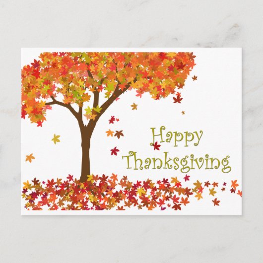 Autumn Tree Thanksgiving Briefkaart (Voorkant)