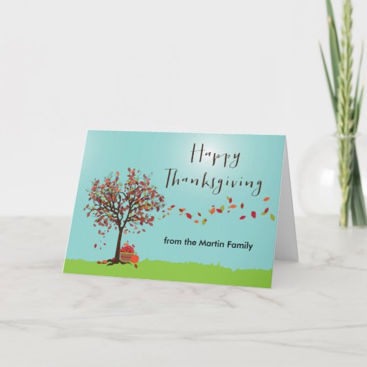 Autumn Tree Thanksgiving Kaart (Voorkant)