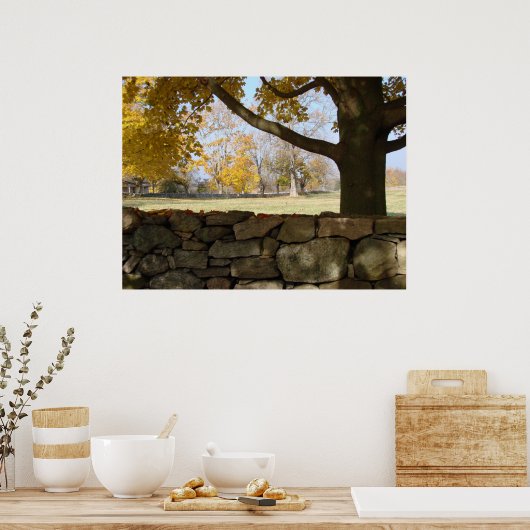 Autumn Tree & Wall Poster (Keuken)