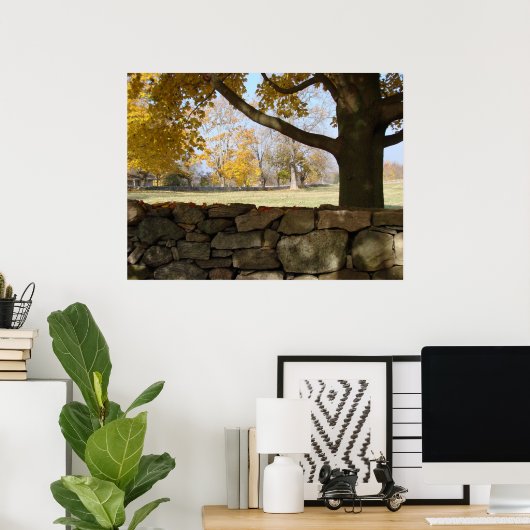 Autumn Tree & Wall Poster (Thuiskantoor)