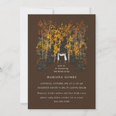 Autumn Trees Altar Wedding Brown Uitnodiging (Voorkant)