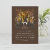 Autumn Trees Altar Wedding Brown Uitnodiging (Staand voorkant)