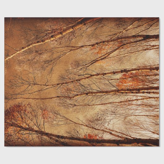 Autumn Trees  Bruin Oranje bos Cadeaupapier (Vlak)