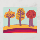 Autumn Trees en vogels Briefkaart (Voorkant)