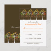 Autumn Trees Forest Rustic Fall Wedding RSVP Card Kaartje (Voorkant / Achterkant)