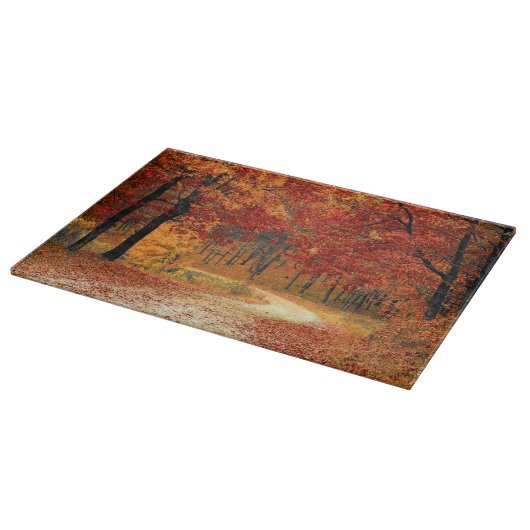 Autumn Trees Glass Cutting Board Snijplank (Hoek)