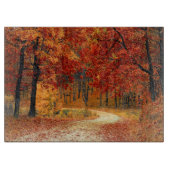 Autumn Trees Glass Cutting Board Snijplank (Voorkant)