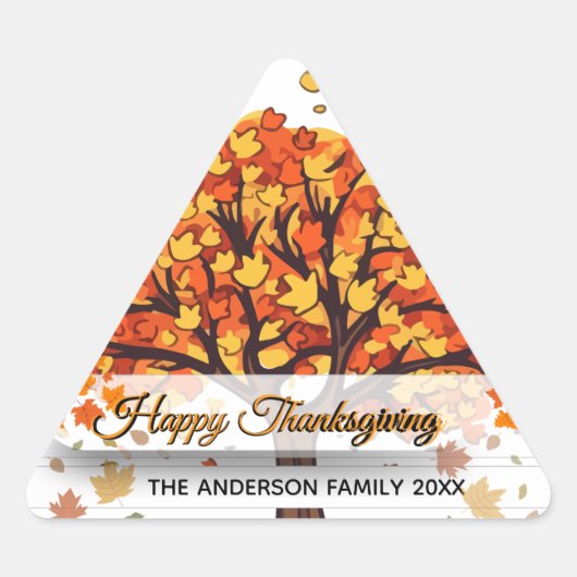 autumn trees happy thanksgiving  sticker (Voorkant)
