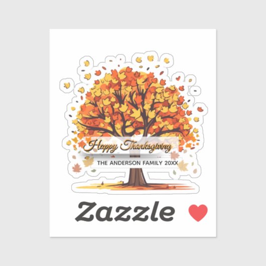 autumn trees happy thanksgiving  sticker (Vel)