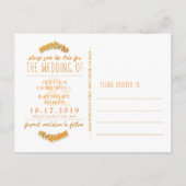 Autumn Trees Herfst Sla het Date Matching Briefkaa Aankondigingskaart (Achterkant)