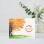 Autumn Trees Herfst Sla het Date Matching Briefkaa Aankondigingskaart (Staand voorkant)