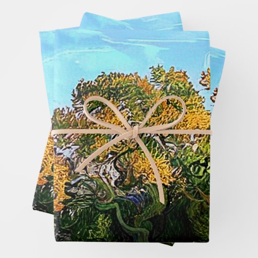 AUTUMN TREES INPAKPAPIER VEL (In situ)