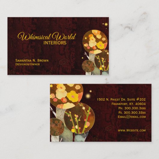 Autumn Trees Interior Designer Visitekaartje (Voorkant / Achterkant)