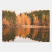 Autumn Trees Lake Oranje Herfst Théch Sketch Art Inpakpapier Vel (Voorkant)