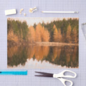 Autumn Trees Lake Oranje Herfst Théch Sketch Art Tissuepapier (Craft)