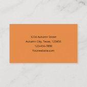 Autumn Trees Lake Oranje Herfst Théch Sketch Art Visitekaartje (Achterkant)