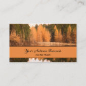 Autumn Trees Lake Oranje Herfst Théch Sketch Art Visitekaartje (Voorkant)
