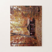 Autumn Trees Log Cabin Foto Puzzle Legpuzzel (Verticaal)
